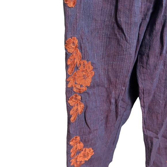 Anthropologie Embroidered Linen Pants - Picture 6 of 10